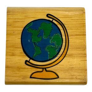 World Globe Travel Series Wood Mounted Rubber Stamp Canadian‎ Maple Collections
